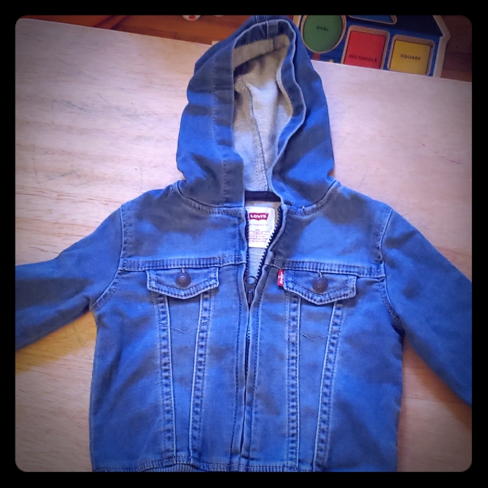 Levi's hooded denim toddler jacket